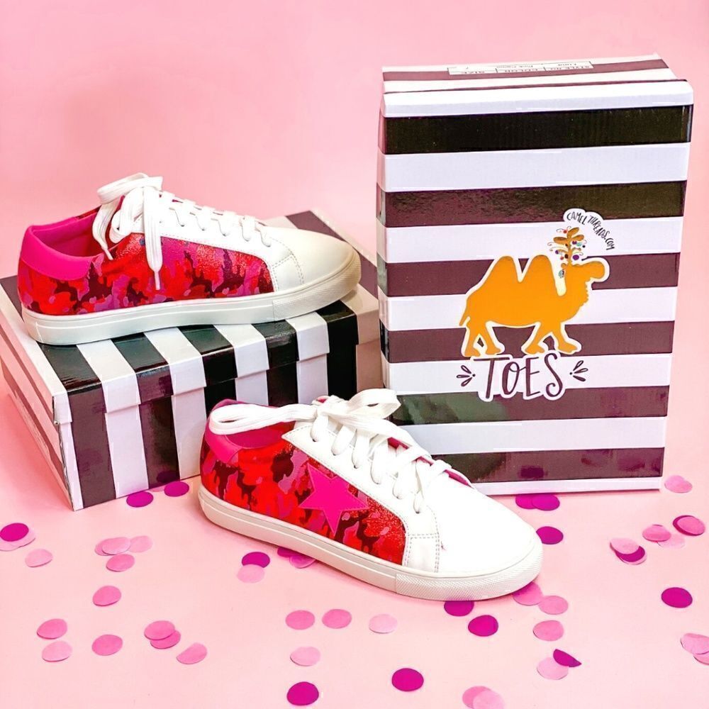 Pink Camo and Star Sneakers